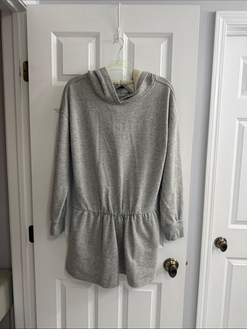 Free People Gray Hooded Romper NWOT